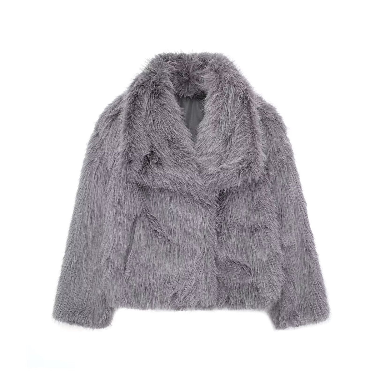 Women's Oversized Cropped Faux Fur Jacket