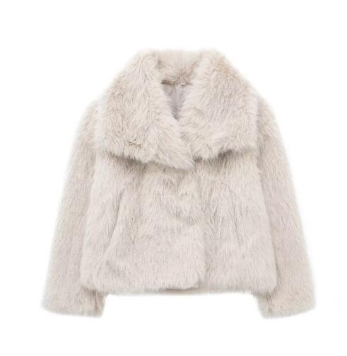 Women's Oversized Cropped Faux Fur Jacket