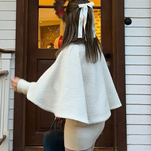 Women's High Collar A Line Cape Jacket