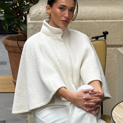 Women's High Collar A Line Cape Jacket