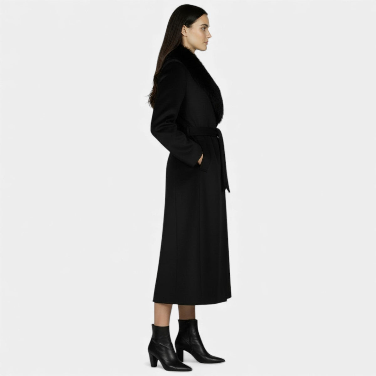 The Luxe Fur-Collar Belted Coat