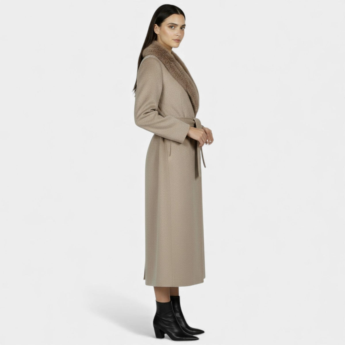The Luxe Fur-Collar Belted Coat
