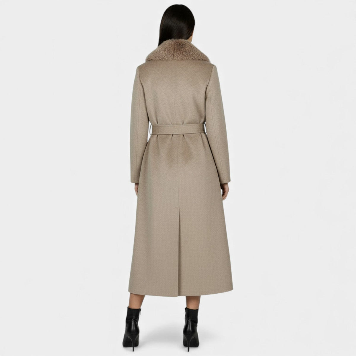 The Luxe Fur-Collar Belted Coat