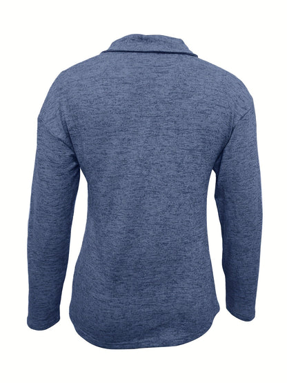 Women's Casual Relaxed Half-Zip Pullover Sweater