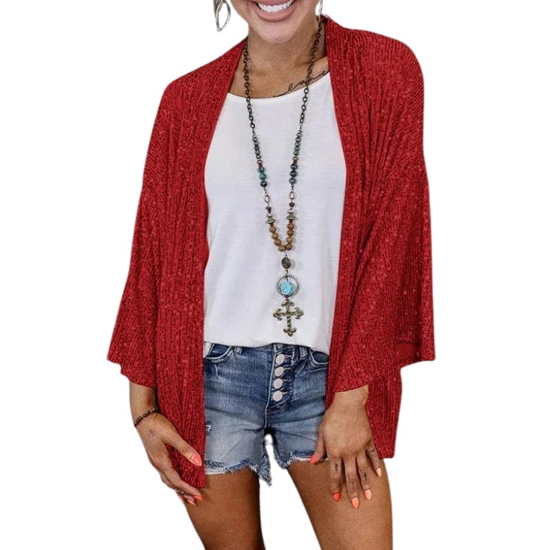 Women's Sequined Cardigan | Stylish Cape Cut