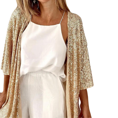 Women's Sequined Cardigan | Stylish Cape Cut