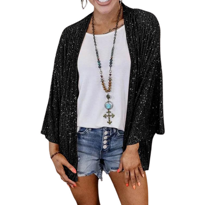 Women's Sequined Cardigan | Stylish Cape Cut
