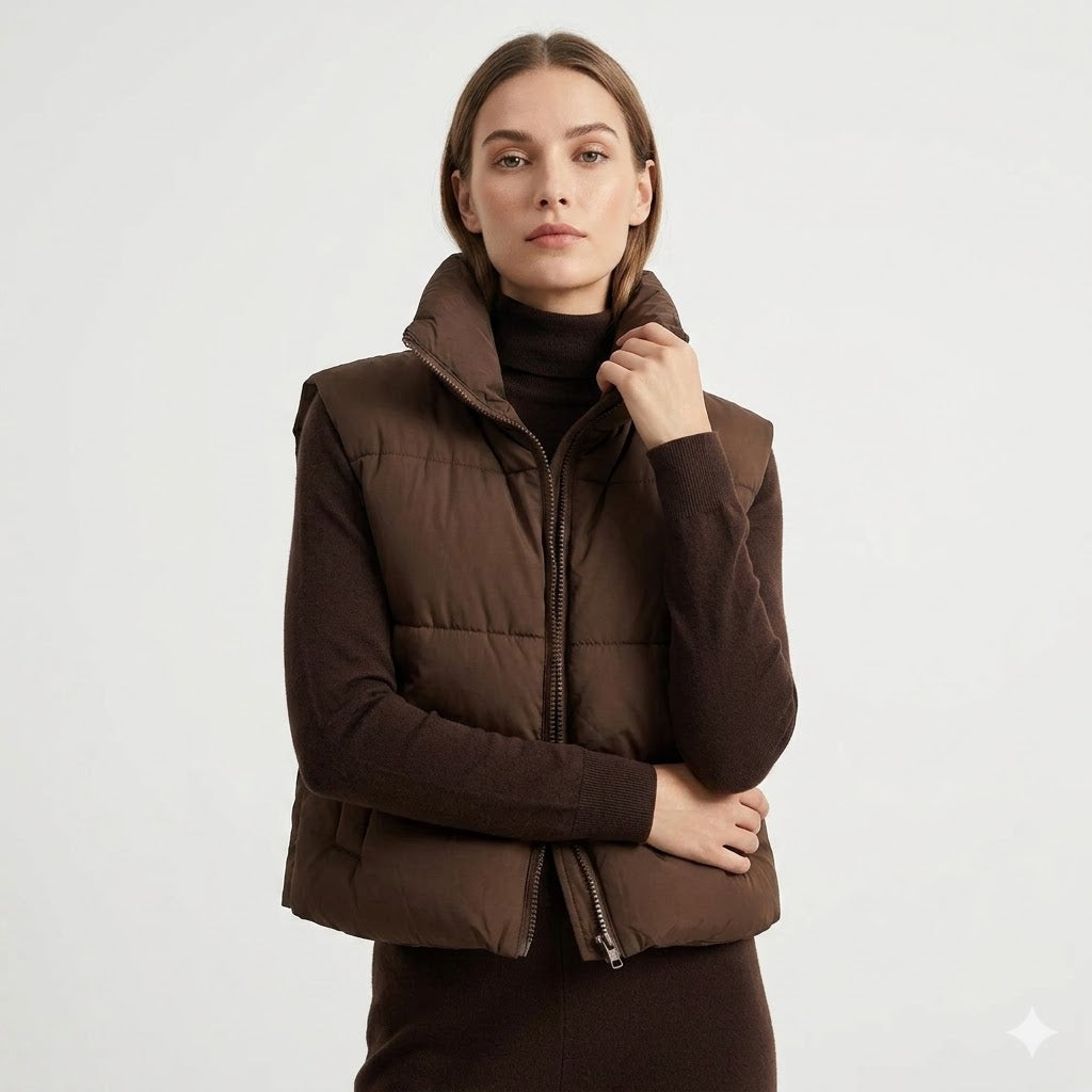 Women's Cropped Lightweight Puffer Vest