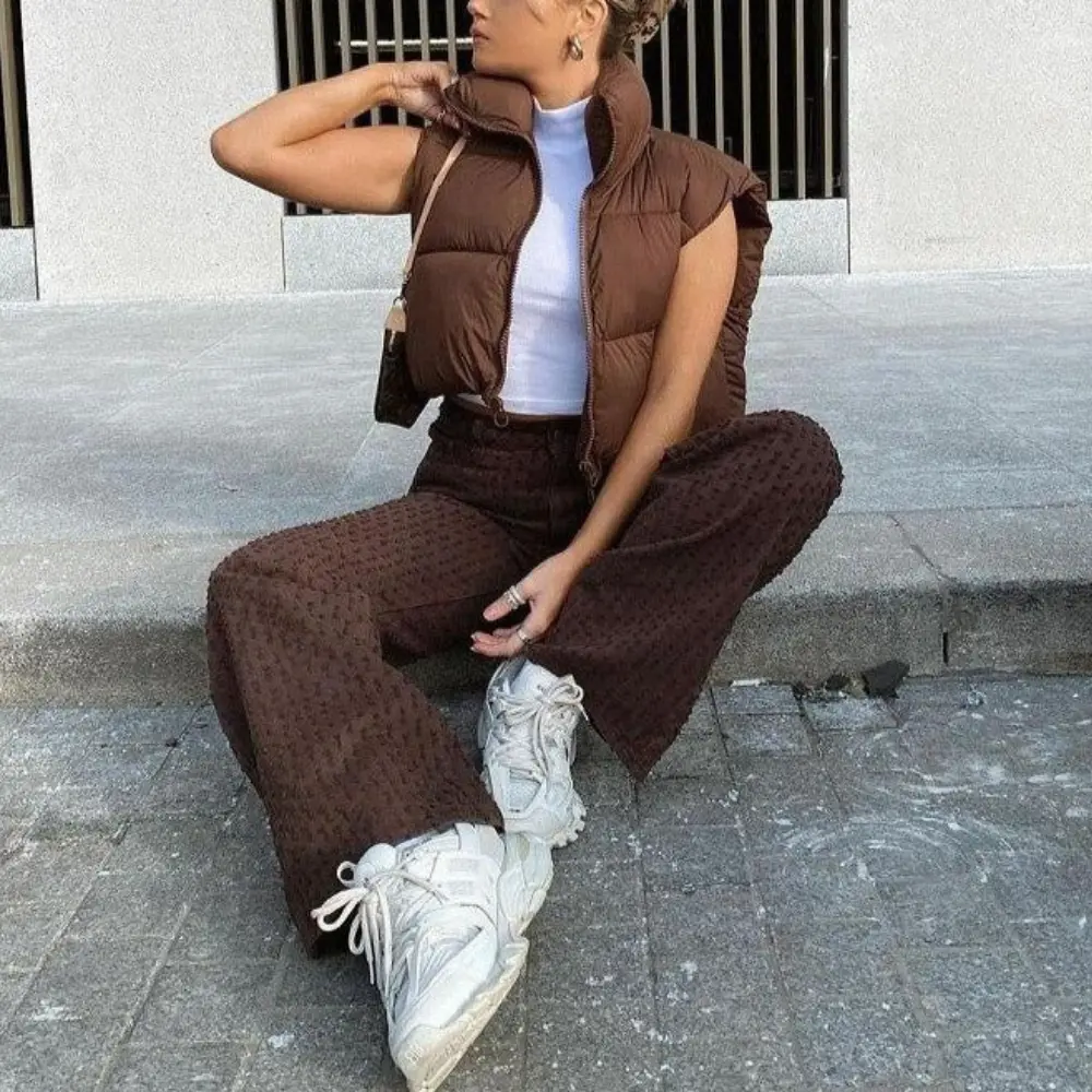Women's Cropped Lightweight Puffer Vest