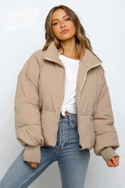 Women's Cropped Quilted Puffer Jacket