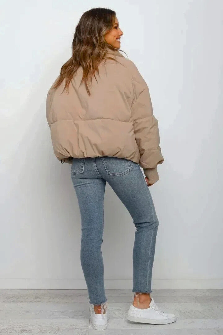 Women's Cropped Quilted Puffer Jacket