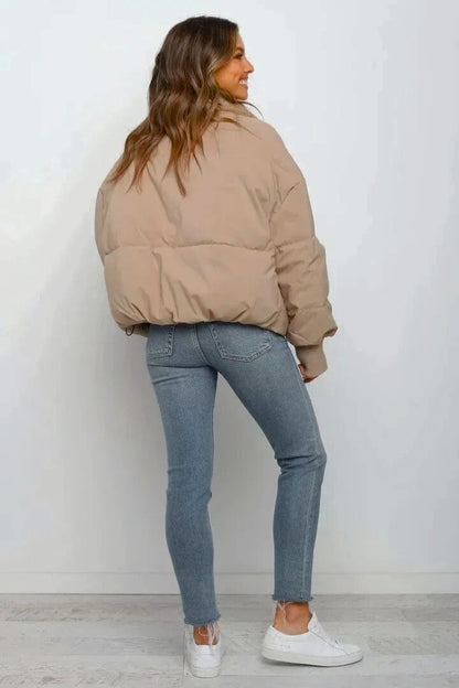 Women's Cropped Quilted Puffer Jacket