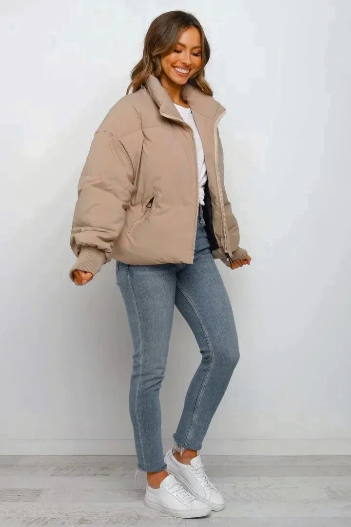 Women's Cropped Quilted Puffer Jacket