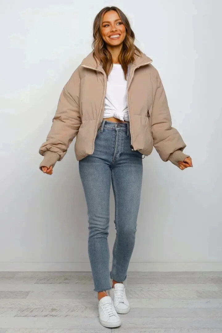Women's Cropped Quilted Puffer Jacket