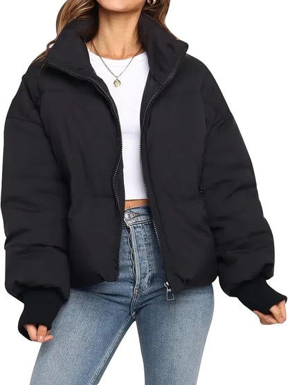 Women's Cropped Quilted Puffer Jacket