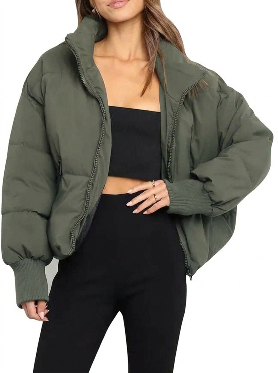 Women's Cropped Quilted Puffer Jacket