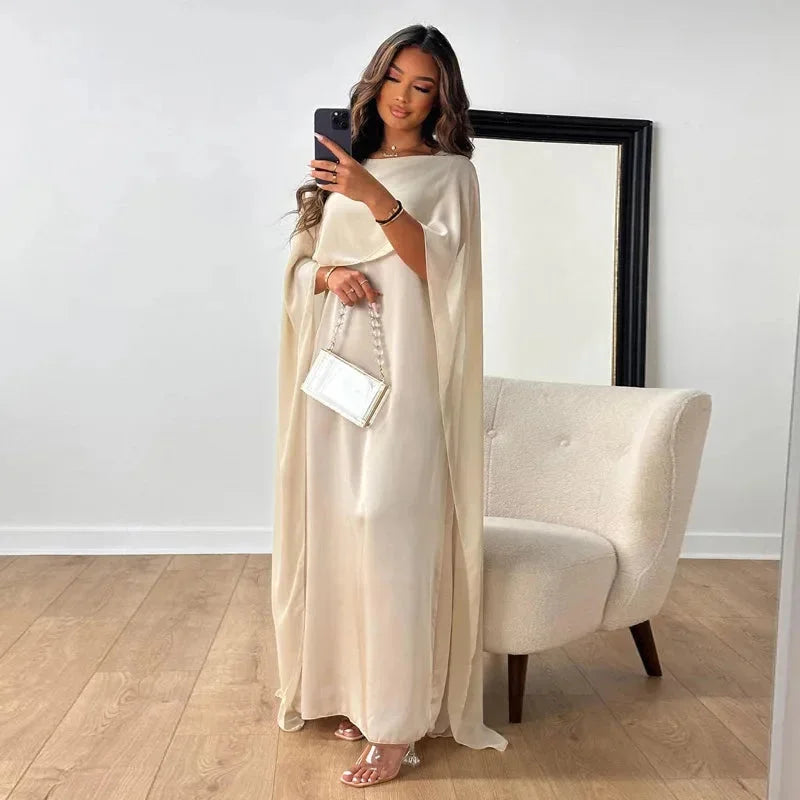 Women's Elegant Cape Maxi Dress for Formal Events