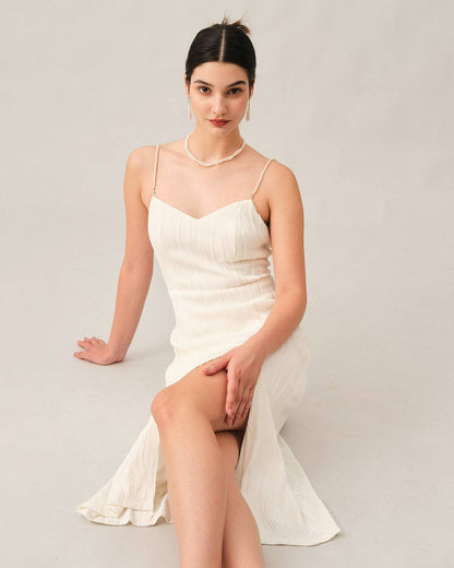 Women's Elegant Midi Dress | Stylish Pearl Strap Design