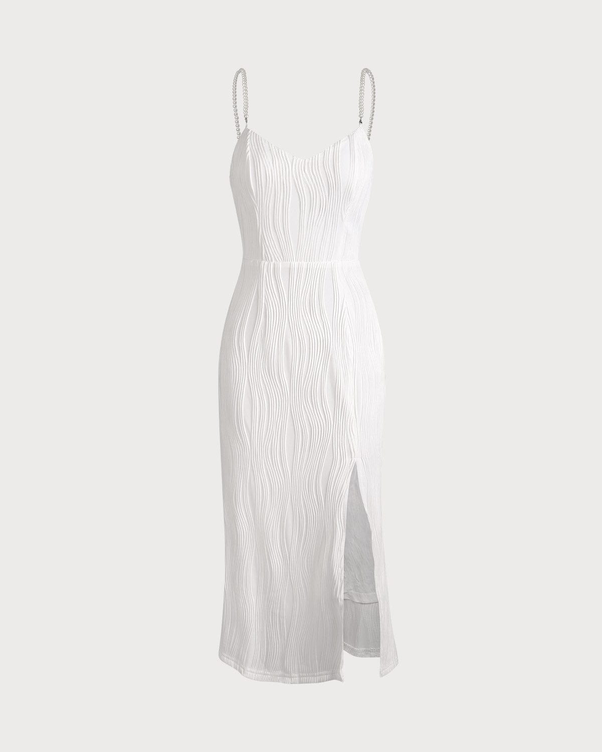 Women's Elegant Midi Dress | Stylish Pearl Strap Design