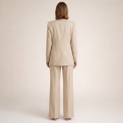 Women's Elegant Slim Fit Flared Trousers Suit