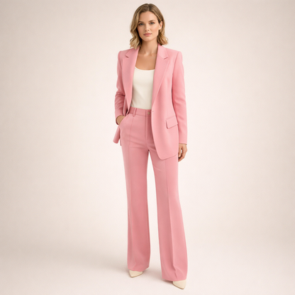 Women's Elegant Slim Fit Flared Trousers Suit