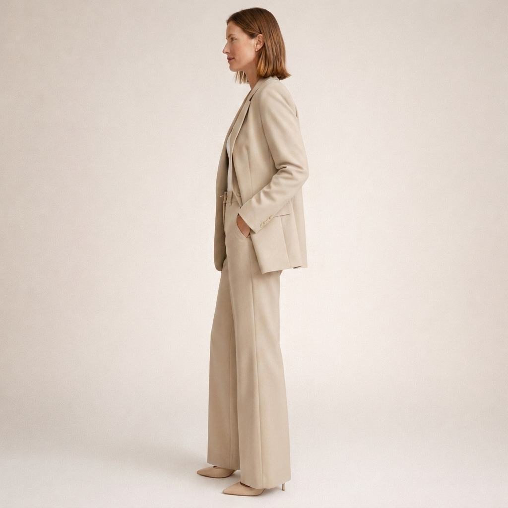 Women's Elegant Slim Fit Flared Trousers Suit