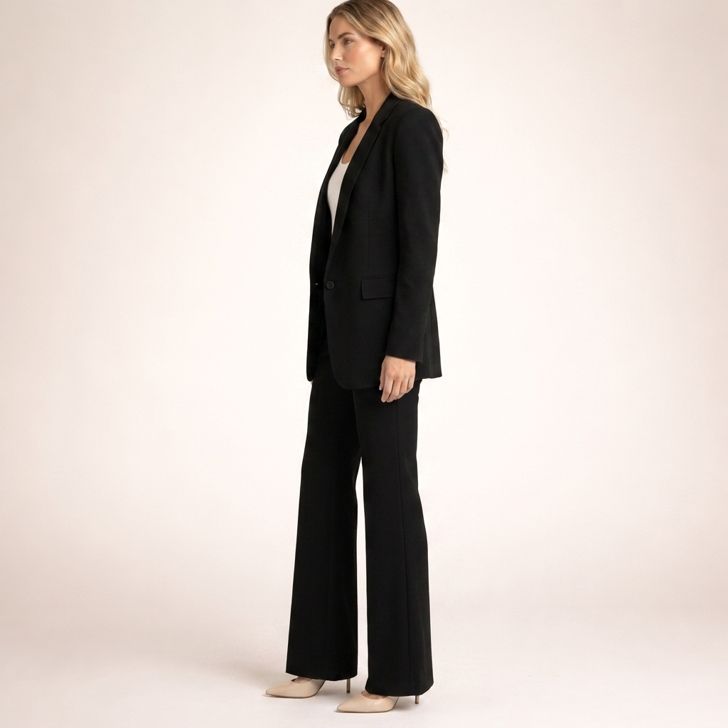 Women's Elegant Slim Fit Flared Trousers Suit