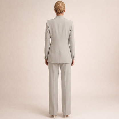 Women's Elegant Slim Fit Flared Trousers Suit