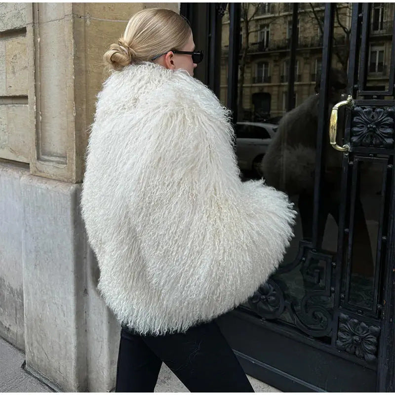 Women's Fluffy High Collar Faux Fur Winter Jacket