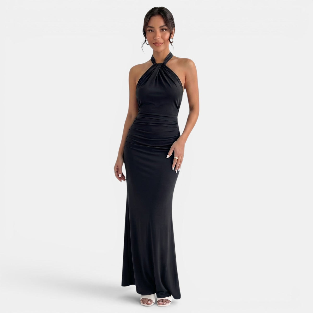 Women's Halter Backless Bodycon Maxi Dress
