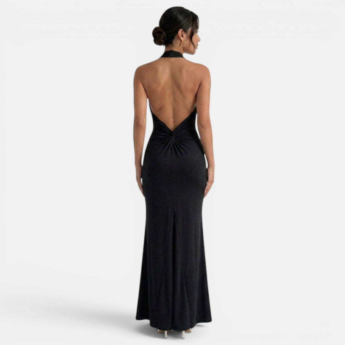 Women's Halter Backless Bodycon Maxi Dress