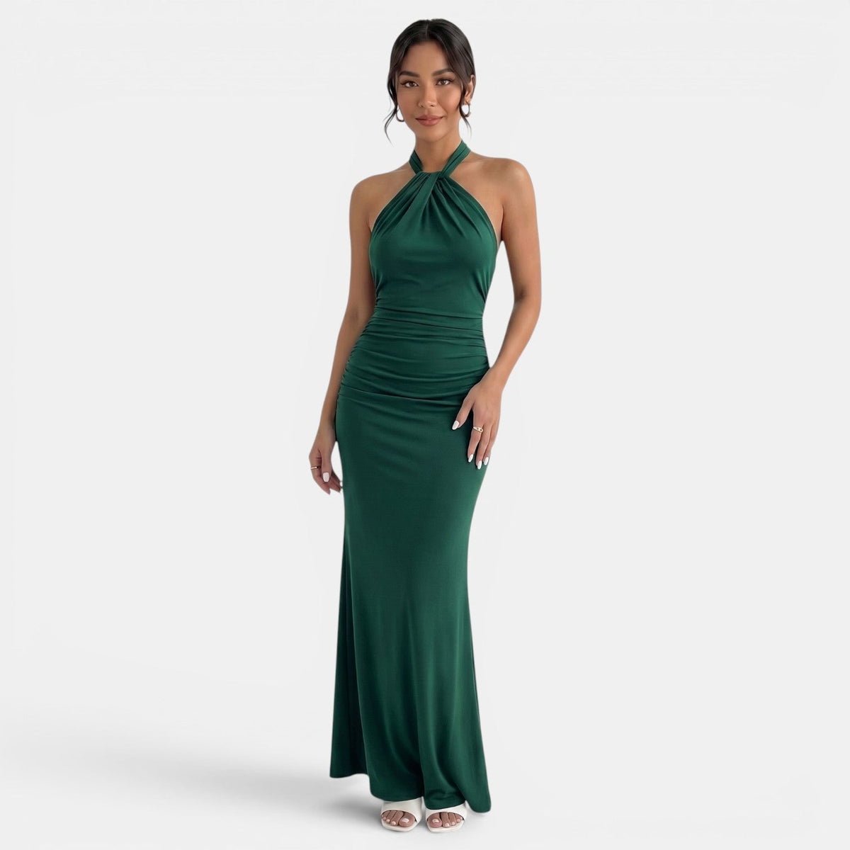 Women's Halter Backless Bodycon Maxi Dress