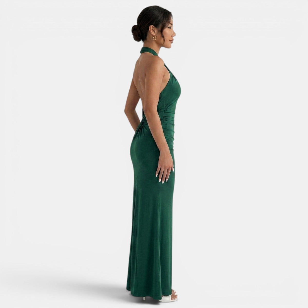 Women's Halter Backless Bodycon Maxi Dress