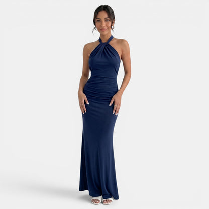 Women's Halter Backless Bodycon Maxi Dress