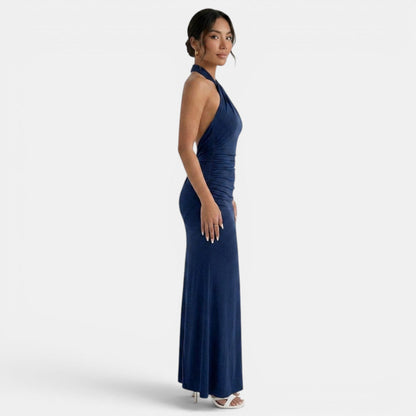 Women's Halter Backless Bodycon Maxi Dress