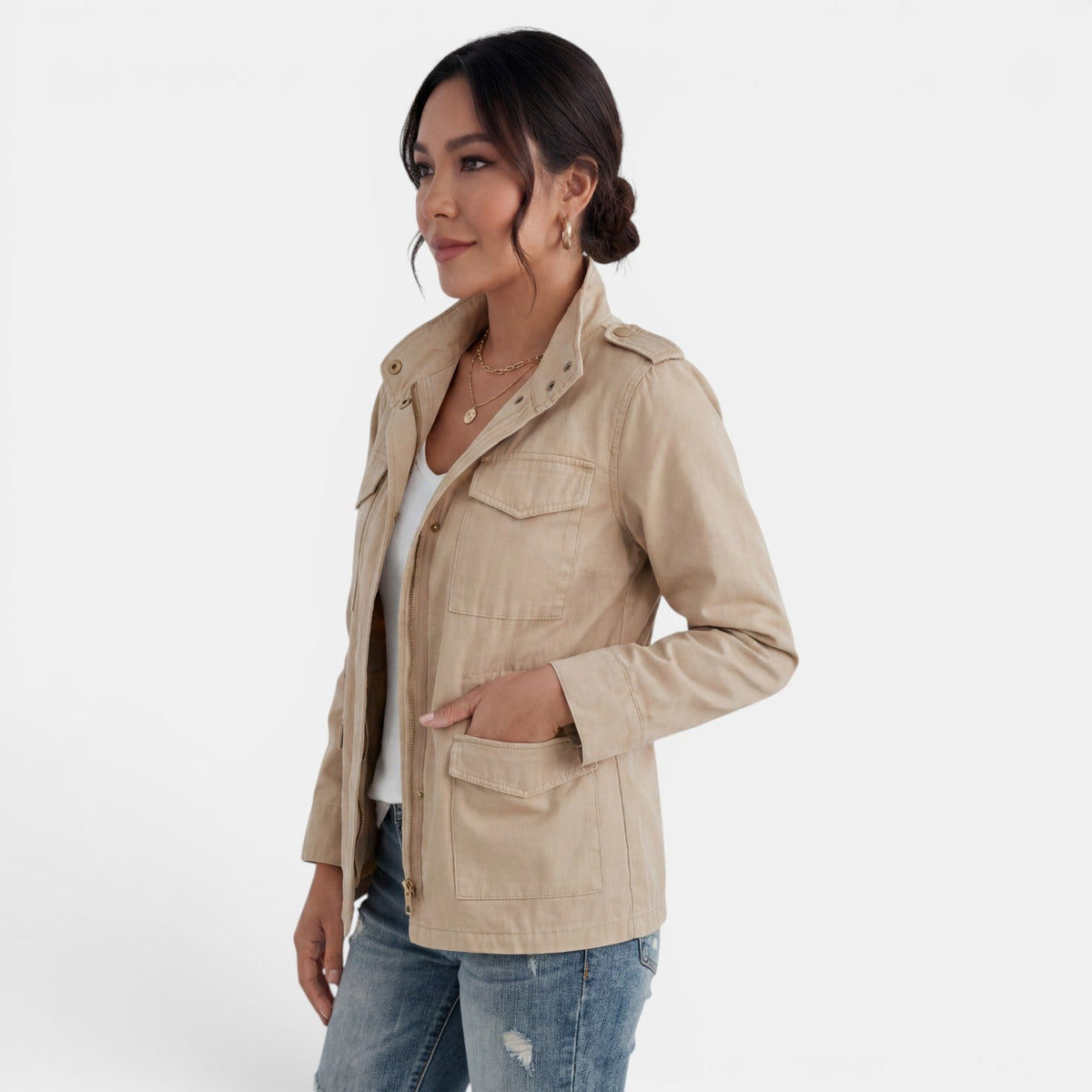 Women's Lightweight Casual Zip-Up Mid-Season Jacket