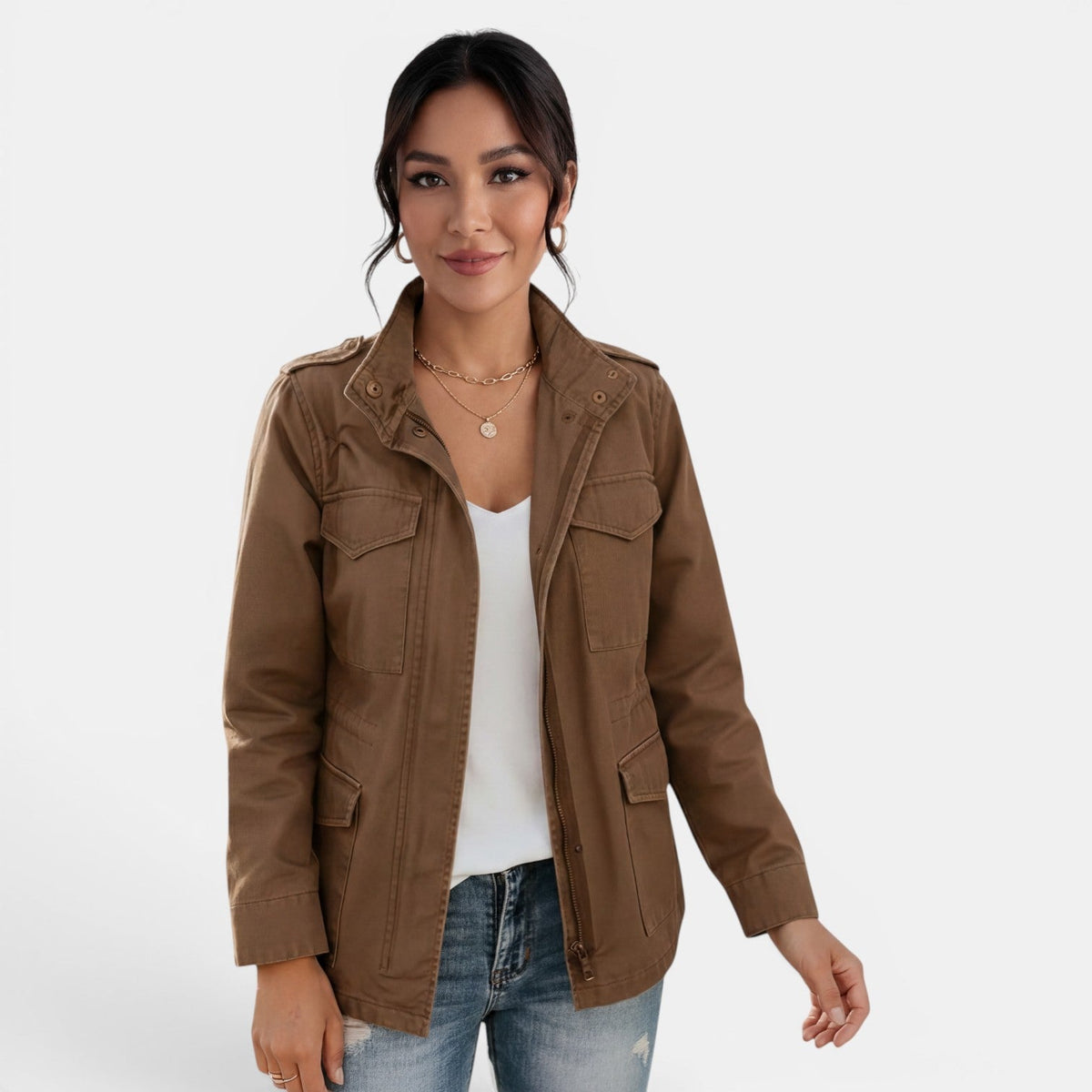 Women's Lightweight Casual Zip-Up Mid-Season Jacket