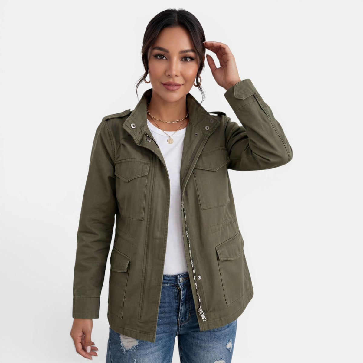Women's Lightweight Casual Zip-Up Mid-Season Jacket