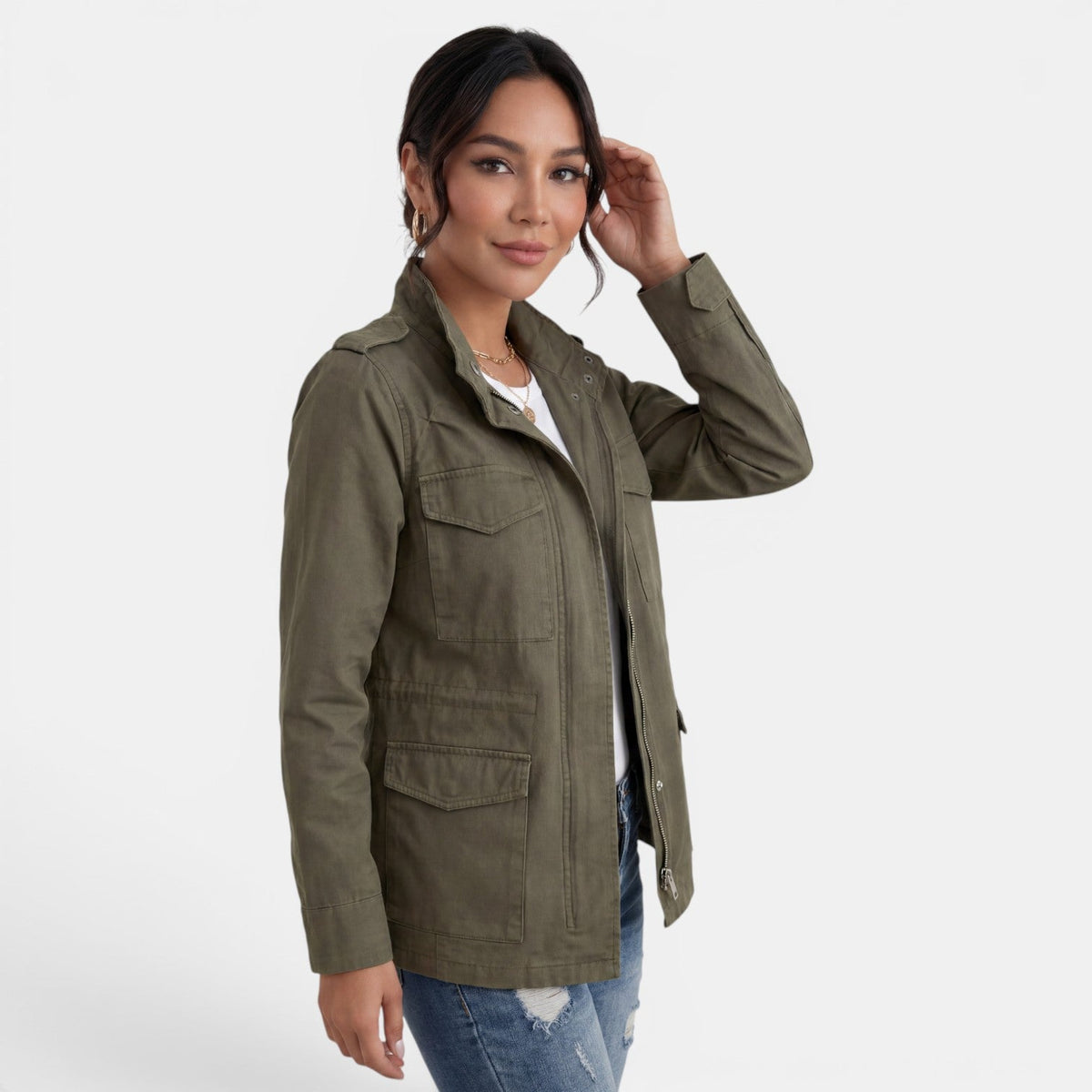 Women's Lightweight Casual Zip-Up Mid-Season Jacket