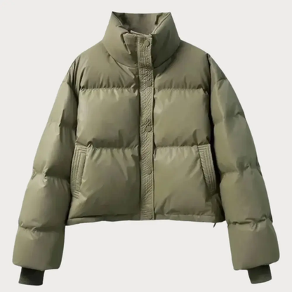 Women's Lightweight Cropped Black Puffer Jacket