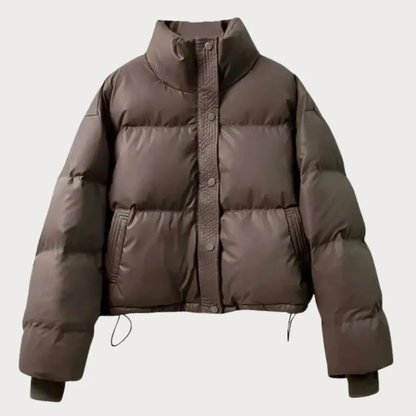 Women's Lightweight Cropped Black Puffer Jacket