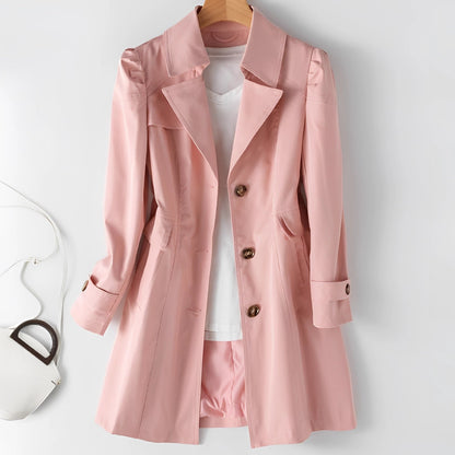 Women's Lightweight Trench Coat | Elegant Double-Breasted Spring Fall Outerwear