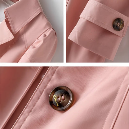 Women's Lightweight Trench Coat | Elegant Double-Breasted Spring Fall Outerwear