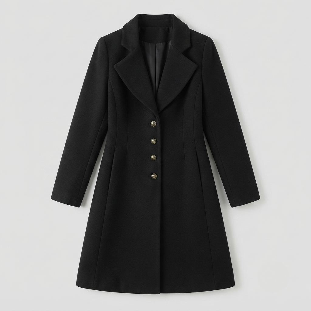 Women's Longline Tailored Wool-Blend Winter Coat