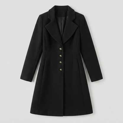 Women's Longline Tailored Wool-Blend Winter Coat