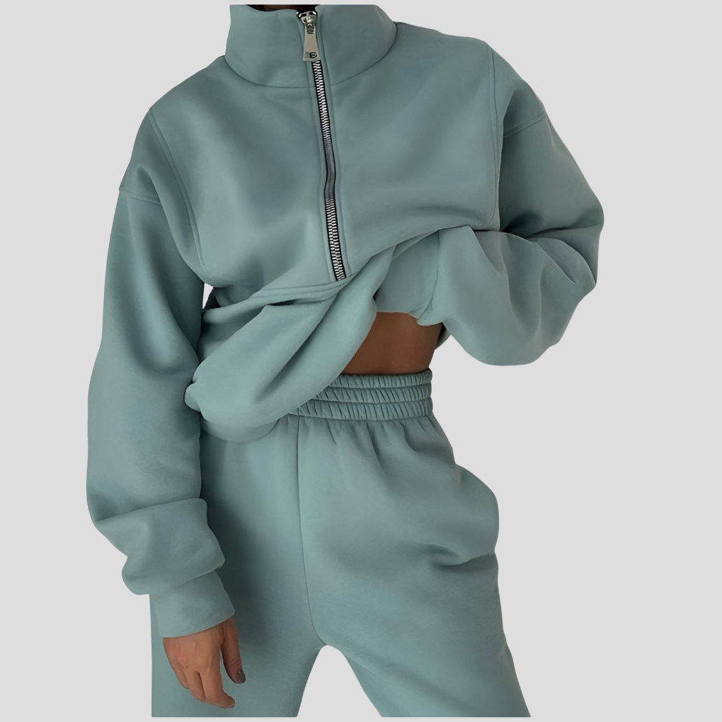 Women's Luxe Relaxed Fit Half-Zip Lounge Set