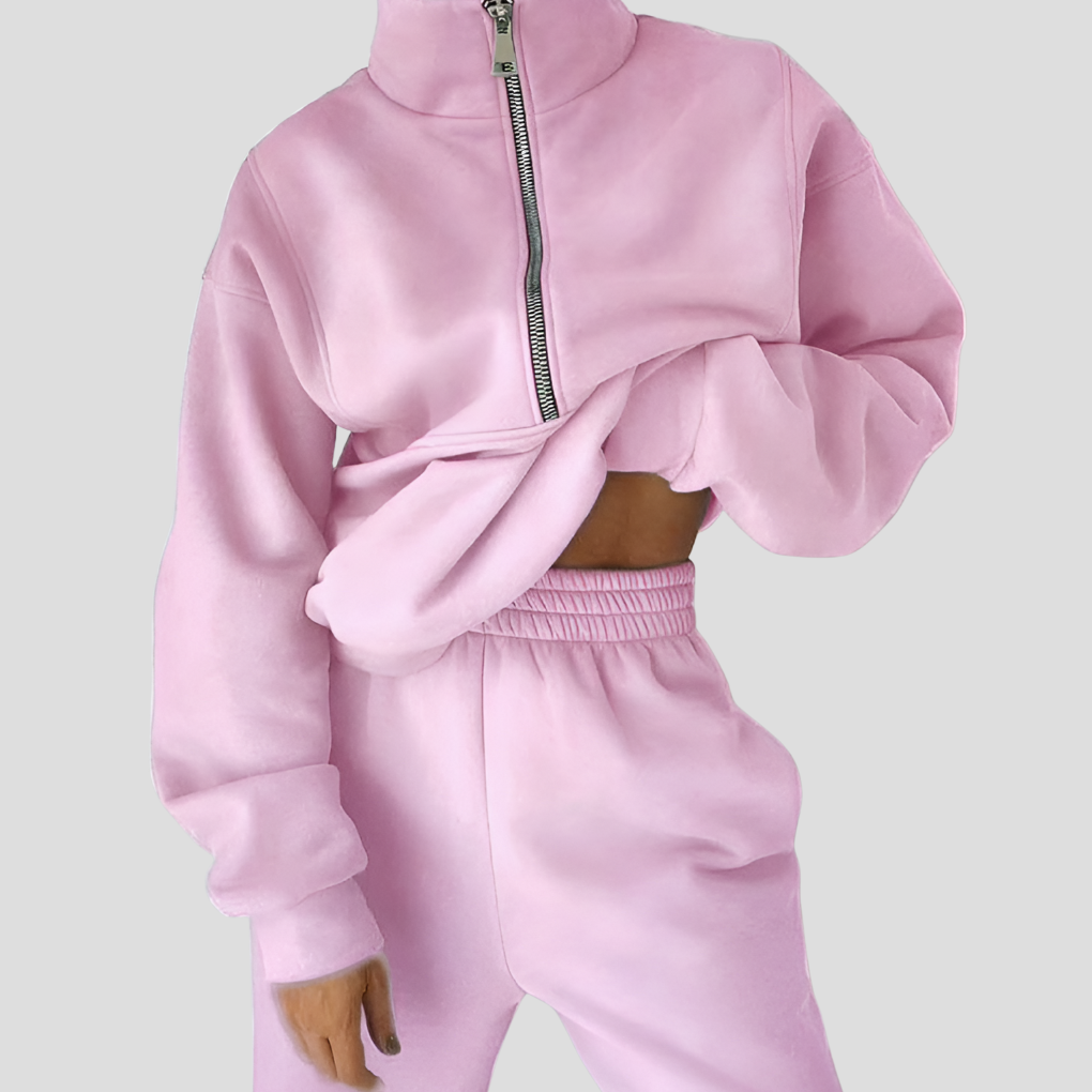 Women's Luxe Relaxed Fit Half-Zip Lounge Set