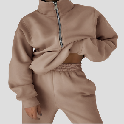 Women's Luxe Relaxed Fit Half-Zip Lounge Set
