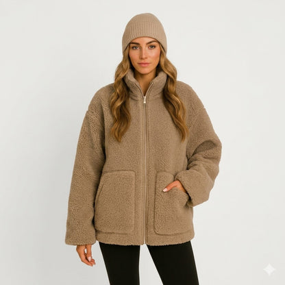 Women's Oversized Plush Teddy Fleece Winter Jacket