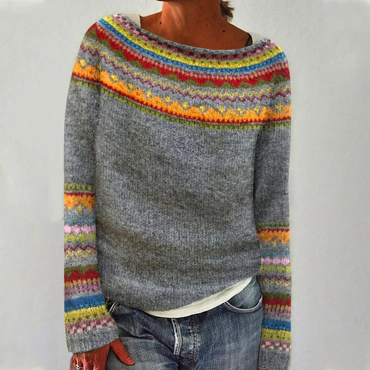 Women's Relaxed Fit Nordic Knit Sweater
